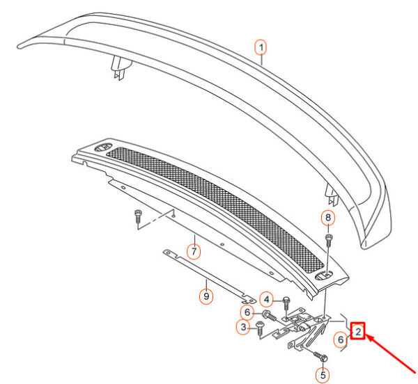 427827393 - NEW AUDI R8 42 REAR LEFT HOLDER FOR SPOILER 427827393 ORIGINAL