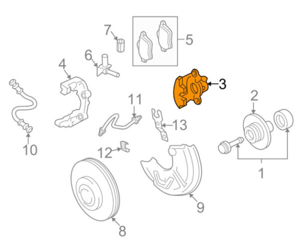 4B0615123 - NEW AUDI A4 B6 FRONT LEFT BRAKE DISC CALIPER HOUSING 4B0615123 ORIGINAL