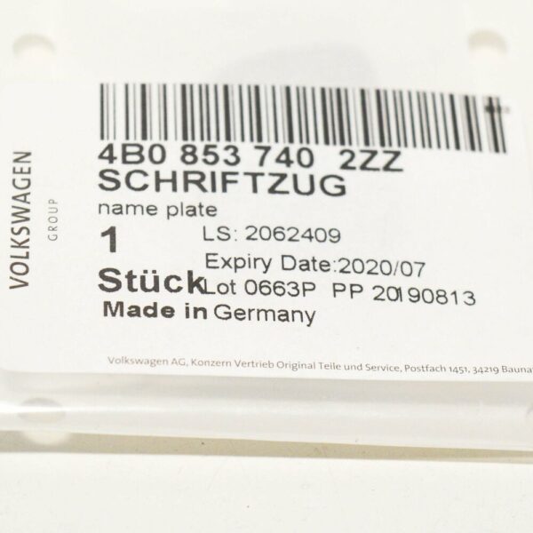 4B08537402ZZ - AUDI RS6 C7 Trunk Lid Badge Emblem 4B08537402ZZ 4B0853740 2ZZ New Genuine 2014