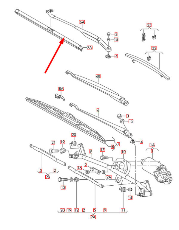 4B0998002 - NEW AUDI A4 B6 FRONT WINDSCREEN WIPER BLADE SET 4B0998002