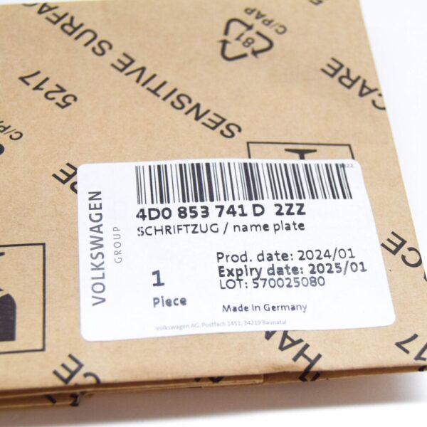 4D0853741D - AUDI A8 D4 Rear Emblem Badge 4D0853741D2ZZ NEW GENUINE