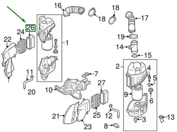 4E0129627H - NEW AUDI A8 D3 AIR INTAKE PIPE CONNECTION CHANNEL 4E0129627H ORIGINAL