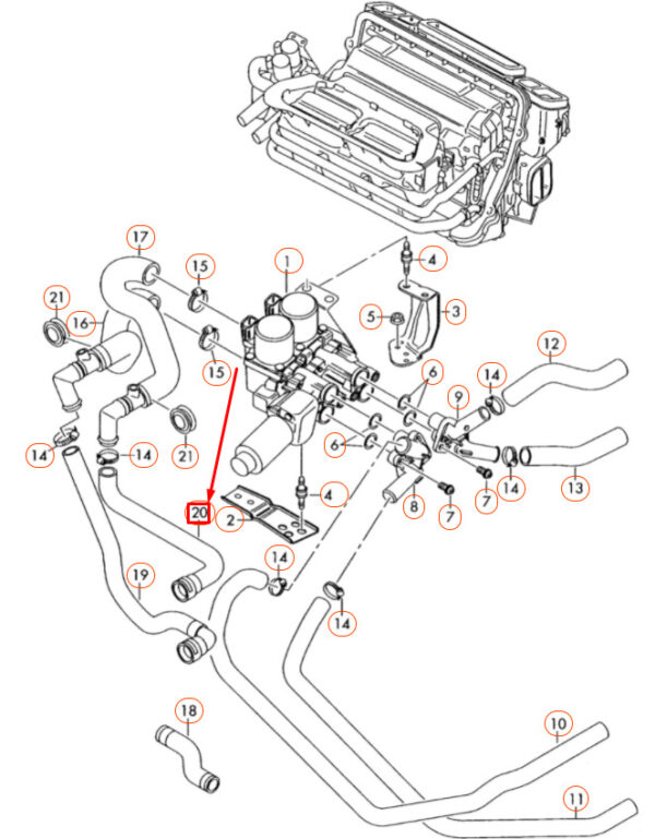 4E0265371F - NEW AUDI A8 D3 LINING COOLANT HOSE LHD 4E0265371F GENUINE