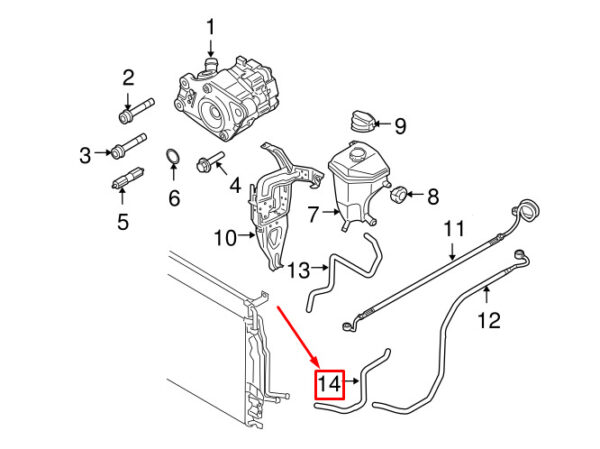 4E0422891K - NEW AUDI A8 D3 4E POWER STEERING RETURN HOSE 4E0422891K ORIGINAL