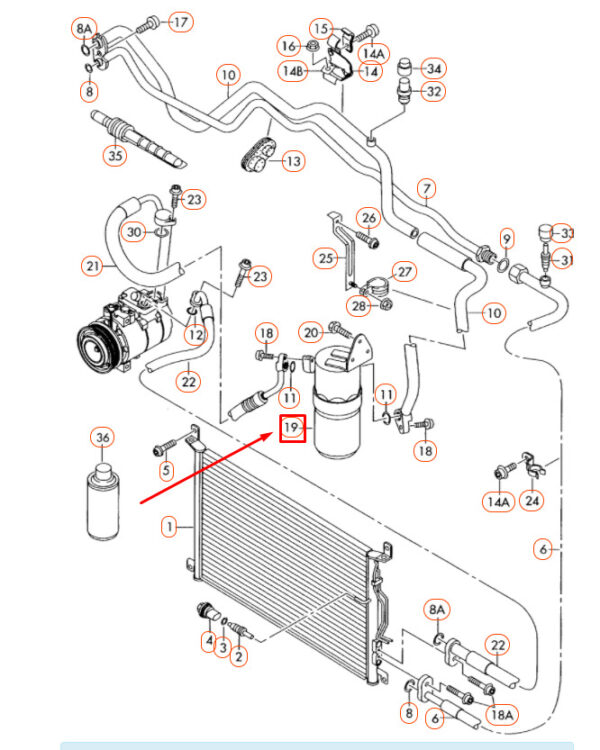 4E0820189G - NEW AUDI A8 D3 A/C RECEIVER DRIER 4E0820189G ORIGINAL
