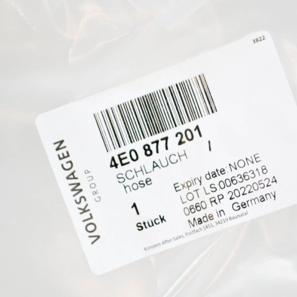 4E0877201 - AUDI A8 D3 FRONT SUNROOF WATER DRAIN HOSE 4E0877201 NEW GENUINE