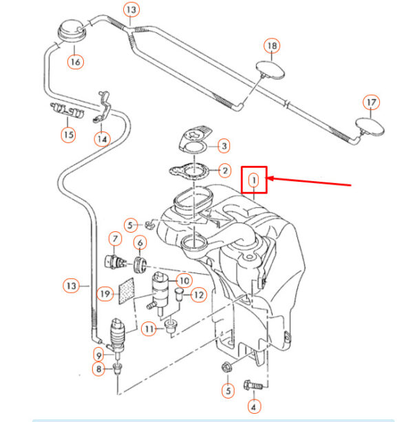 4E0955453J - NEW AUDI A8 D3 WINDSHIELD WASHER FLUIDE RESERVOIR TANK 4E0955453J ORIGINAL