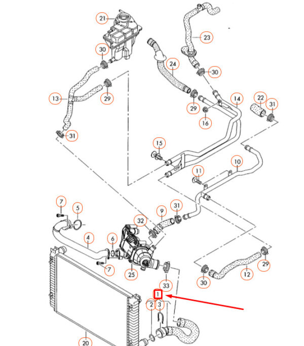 4F0121055R - NEW AUDI A6 C6 RADIATOR LOWER COOLANT HOSE 4F0121055R ORIGINAL