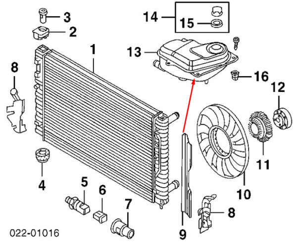 4F0121403S - NEW AUDI S6 C6 EXPANSION COOLANT TANK 4F0121403S 5.2 PETROL 320KW ORIGINAL