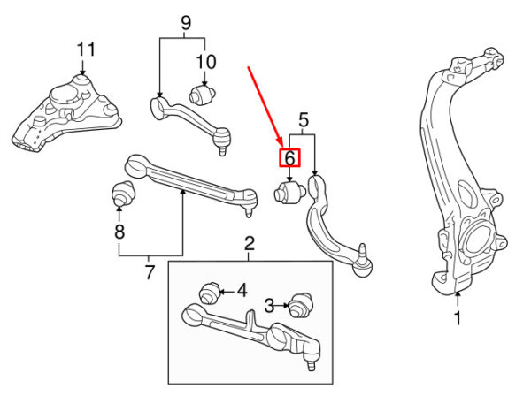 4F0407183E - NEW AUDI A6 AVANT C6 FRONT LOWER INNER CROSSBAR SOCKET 4F0407183E ORIGINAL