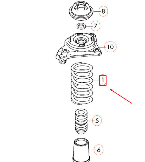 4F0411105BJ - NEW AUDI A6 C6 FRONT COIL SPRING 4F0411105BJ ORIGINAL