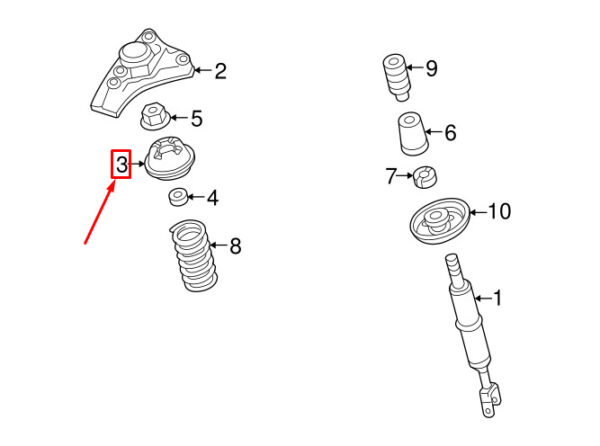 4F0412377D - NEW AUDI A6 AVANT C6 FRONT UPPER STRUT MOUNT 4F0412377D ORIGINAL