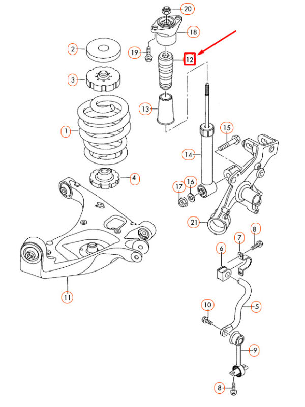 4F0512131 - NEW AUDI A4 B7 SHOCK ABSORBER BUMP STOP BUFFER 4F0512131