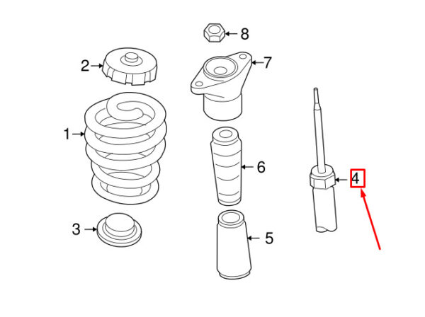 4F0513032AE - NEW AUDI A6 AVANT C6 REAR SHOCK ABSORBER 4F0513032AE ORIGINAL