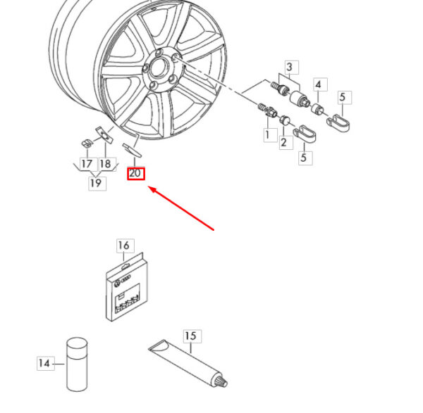 4F0601185A - AUDI Q3 8U Wheel Balancer Weight Self-Adhesive 4F0601185A NEW GENUINE