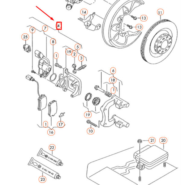 4F0615403F - NEW AUDI A6 C6 REAR LEFT BRAKE CALIPER 4F0615403F ORIGINAL