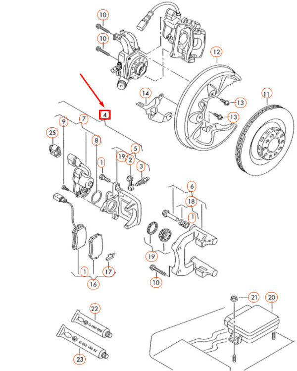4F0615404F - NEW AUDI A6 C6 REAR RIGHT BRAKE CALIPER 4F0615404F ORIGINAL
