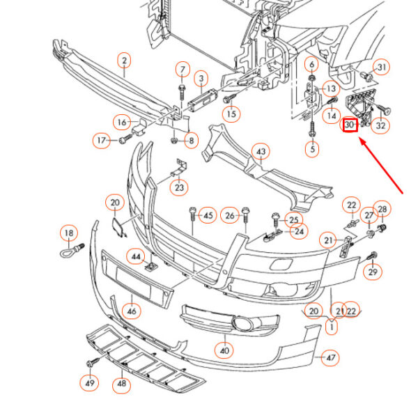 4F0807228B - NEW AUDI A6 ALLROAD QUATTRO C6 FRONT RIGHT BUMPER BRACKET 4F0807228B ORIGINAL