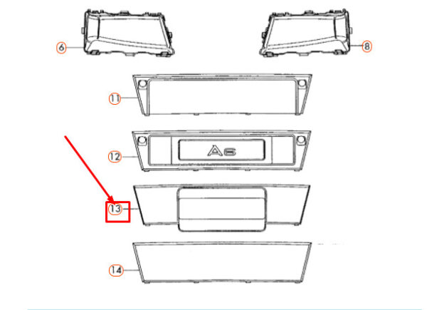 4F0807287C1RR - NEW AUDI A6 C6 FRONT LICENCE PLATE TRIM 4F0807287C1RR ORIGINAL