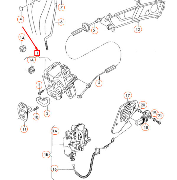 4F0839016J - NEW AUDI A6 C6 REAR RIGHT DOOR LOCK 4F0839016J ORIGINAL