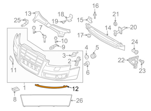 4F08530652ZZ - NEW AUDI A6 C6 FRONT LEFT AUTOCHROME STRIP 4F08530652ZZ