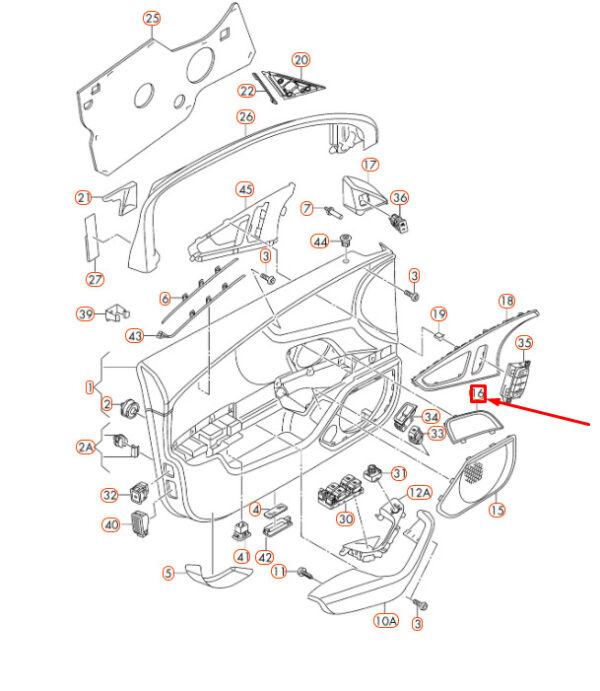 4G0035423 - AUDI A6 C7 Front Left Door Loudspeaker Cover Trim 4G00354234PK NEW GENUINE