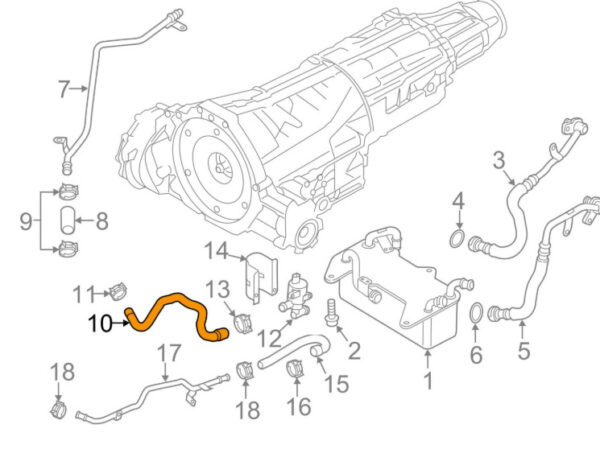 4G0121448AH - AUDI A6 C7 LEFT LOWER COOLANT HOSE 4G0121448AH NEW GENUINE