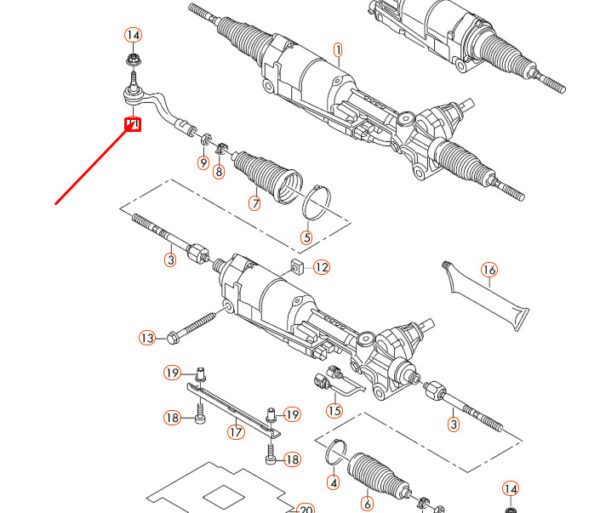 4G0423811A - NEW AUDI A6 C7 STEERING LEFT TIE ROD END 4G0423811A ORIGINAL