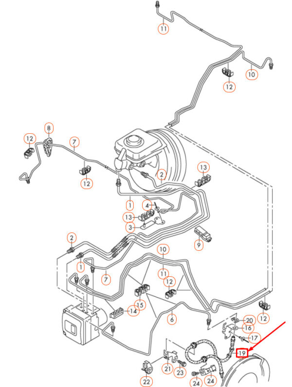 4G0611707H - NEW AUDI A6 C7 FRONT BRAKE HOSE 4G0611707H ORIGINAL