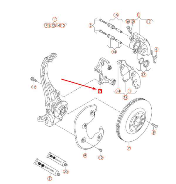 4G0615125 - NEW AUDI A4 B8 FRONT BRAKE CALIPER CARRIER 4G0615125