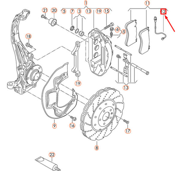 4G0615437 - NEW AUDI RS7 SPORTBACK 4G8 FRONT BRAKE PAD WEAR SENSOR 4G0615437 14-17 ORIGINAL