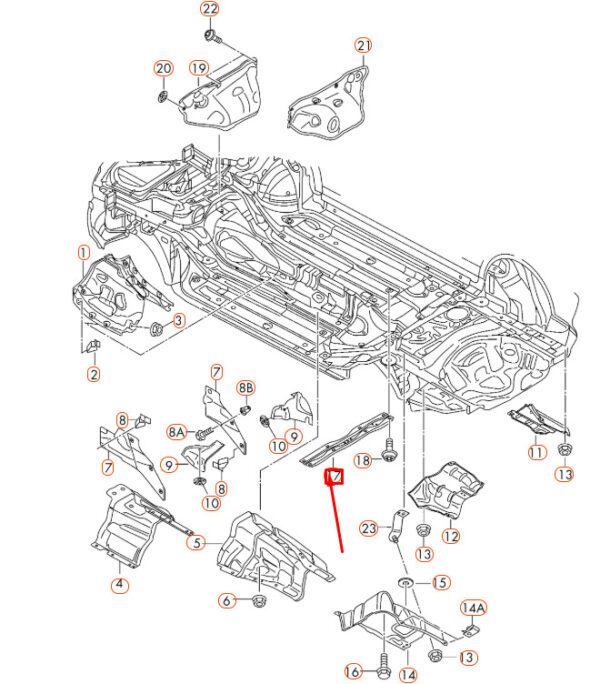 4G0803183A - NEW AUDI A6 C7 REAR FLOOR PLATE CONNECTING STRUT 4G0803183A ORIGINAL
