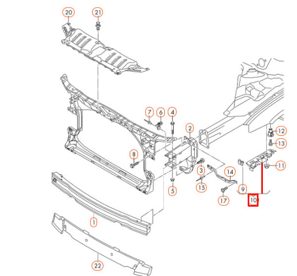 4G0807284 - NEW AUDI A6 C7 FRONT RIGHT BUMPER BRACKET 4G0807284 ORIGINAL