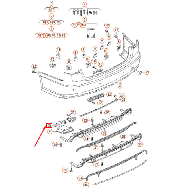 4G0807364C - NEW AUDI A6 C7 REAR BUMPER RIGHT LOCK ELEMENT 4G0807364C