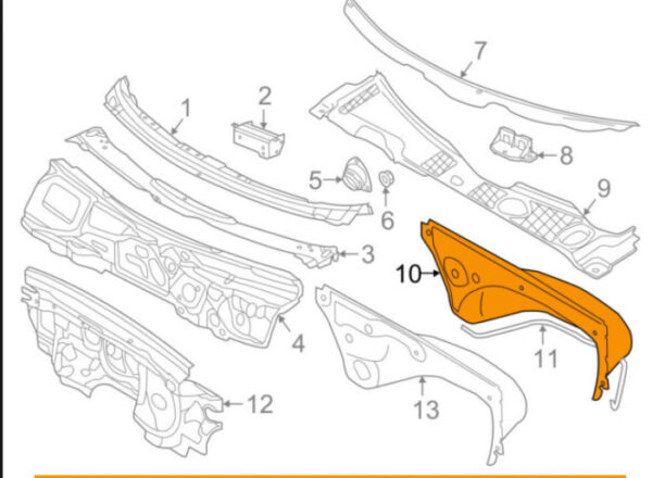 4G0819523J - NEW AUDI A7 4G FRONT PANEL WATER BOX 4G0819523J OEM