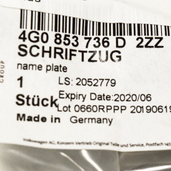4G0853736D2ZZ - Audi RS6 C7 Front Grid Emblem Grid 4G0853736D2ZZ New Genuine