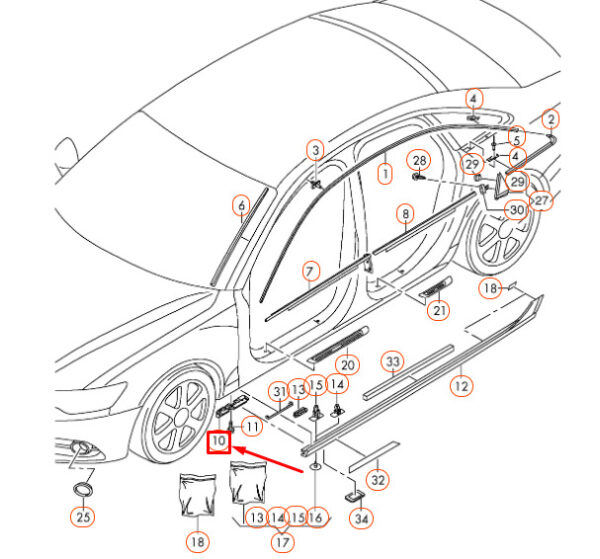 4G0853921B - NEW AUDI A6 C7 FRONT LEFT SILL BRACKET HOLDER 4G0853921B ORIGINAL