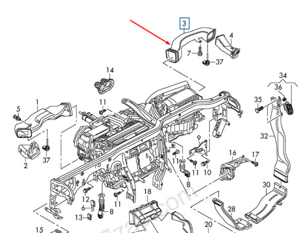 4G1819656A - Audi A7 4G Panel Upper Air Channel LHD 4G1819656B NEW GENUINE