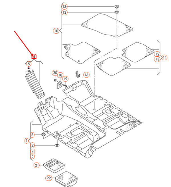 4G1864777A3Q7 - NEW AUDI A6 C7 FOOTREST COVER LHD 4G1864777A3Q7 ORIGINAL