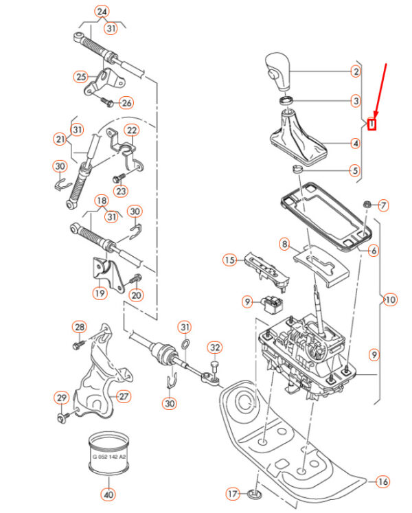 4G2713139PNOA - NEW AUDI A6 C7 SELECTOR LEVER HANDLE RHD 4G2713139PNOA ORIGINAL