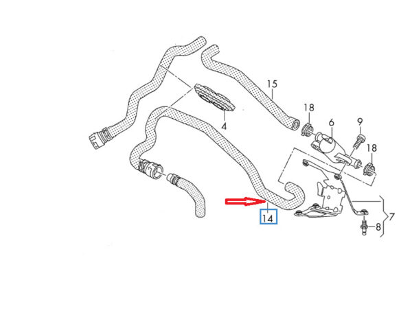 4G2819372N - NEW AUDI A7 4G COOLANT PIPE HOSE RHD 4G2819372N 2015OEM