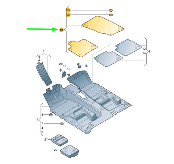 4G2863691JS1 - AUDI A6 C7 FRONT FLOOR MAT SET RHD 4G2863691JS1 NEW GENUINE