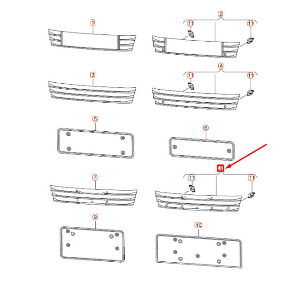 4G8807287LCKA - NEW AUDI A7 SPORTBACK 4G8 FRONT LICENSE PLATE HOLDER 4G8807287LCKA ORIGINAL