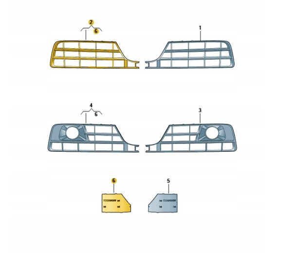 4G8807648D9B9 - Audi A7 Sportback 4G8 Frontstoßstange rechts Grill 4G8807648D9B9 NEU ORIGINAL