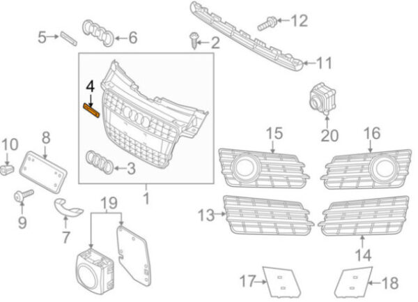 4G8853736F2ZZ - NEW AUDI A7 4G FRONT BUMPER GRILL EMBLEM 4G8853736F2ZZ OEM