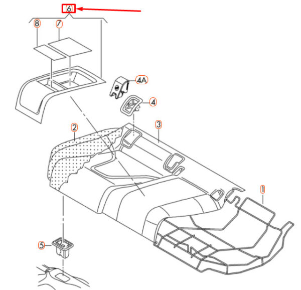 4G88850796PS - NEW AUDI A7 SPORTBACK 4G8 REAR SEAT STORAGE TRAY 4G88850796PS ORIGINAL