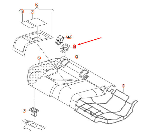 4G8887233 - Audi A6 C7 Rear Seat Isofix Trim 4G8887233BC5 NEW GENUINE