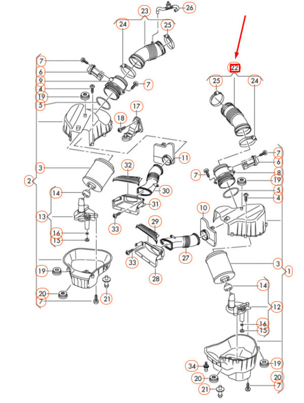 4H0129615A - Audi A8 D4 left rear intake air tube 4H0129615A NEW REAL