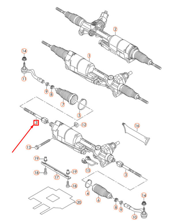 4H0422810A - NEW AUDI A4 B8 STEERING GEAR TRACK ROD 4H0422810A ORIGINAL