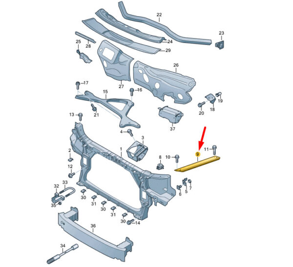 4H0805861C - Audi A8 D4 left support plate bracket longitudinal support 4H0805861C NEW ORIGINAL